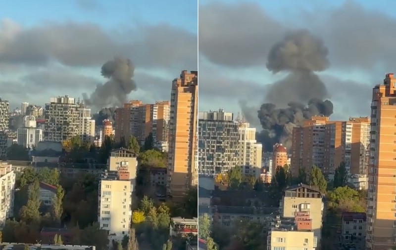 Opt morți și 24 de răniți în atacul de luni din Kiev. Imagini cu urmările exploziilor: crater uriaș într-un parc