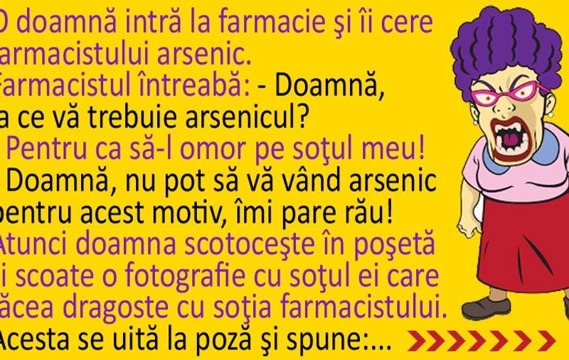 Banc: Doamna cu poza la farmacie