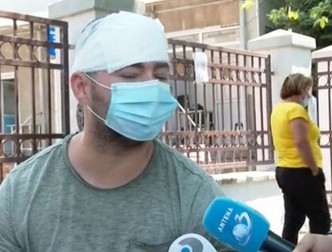 Călin Pană, plin de răni, după bătaia cu persoane din clanul Litrașu.