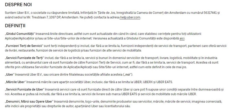 Uber consideră că șoferii și curierii săi din România sunt terți independenți