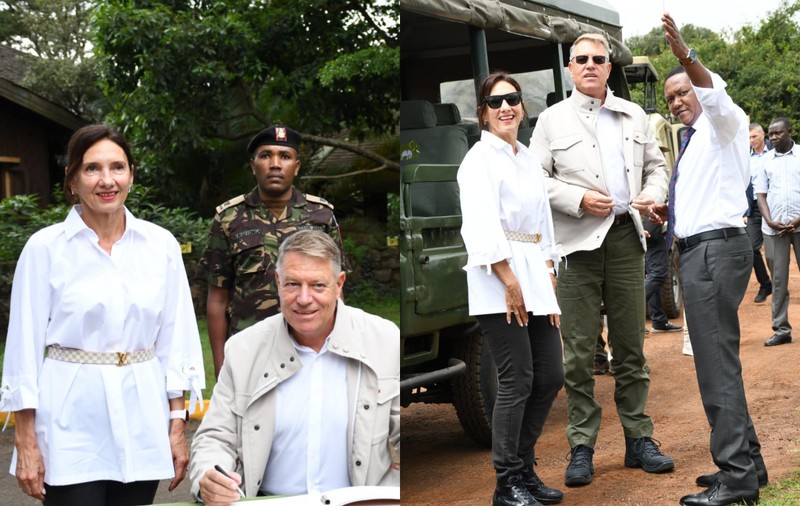 Ținuta purtată de Carmen Iohannis în safari, în Kenya. Și-a accesorizat-o cu o curea de 2.200 de lei, de la un brand de lux
