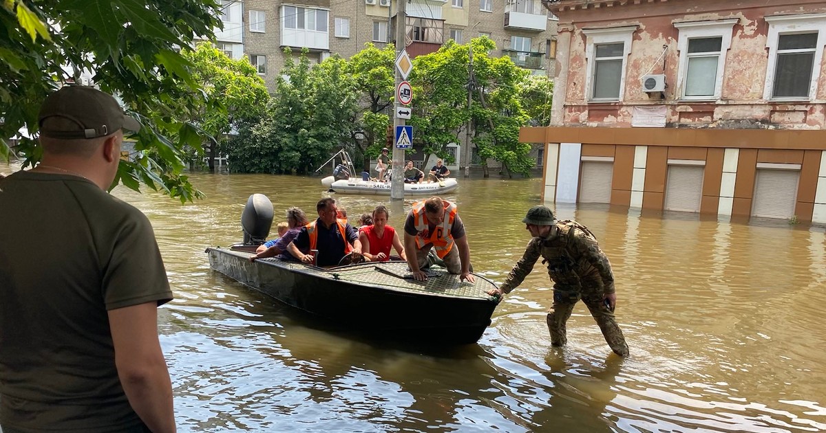 Inundații în Herson, Ucraina.