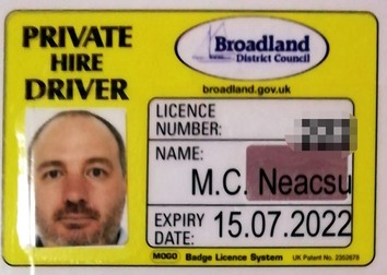 Licența de șofer de taxi a lui Mihai Neacșu