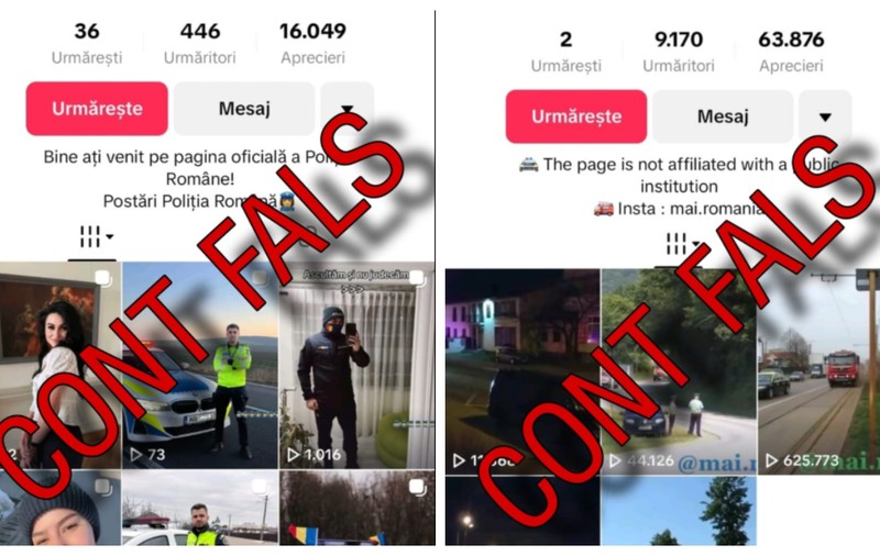 Atenție la polițiștii falși de pe TikTok. MAI a postat lista conturilor fake: „Vor să inducă în eroare cetățenii”