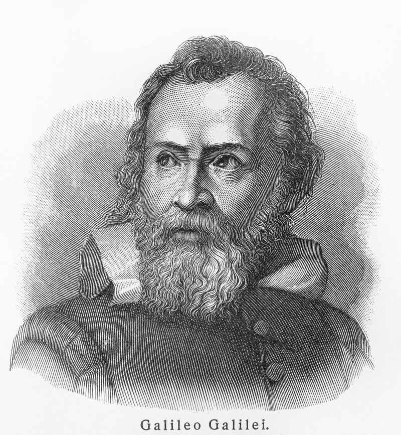 Galileo Galilei - Picture from Meyers Lexicon books written in German language. Collection of 21 volumes published between 1905 and 1909.