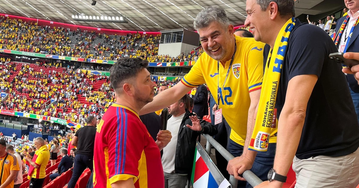 Marcel Ciolacu si Sorin Grindeanu la meciul Romaniei cu Ucraina FOTO Facebook Marcel Ciolacu