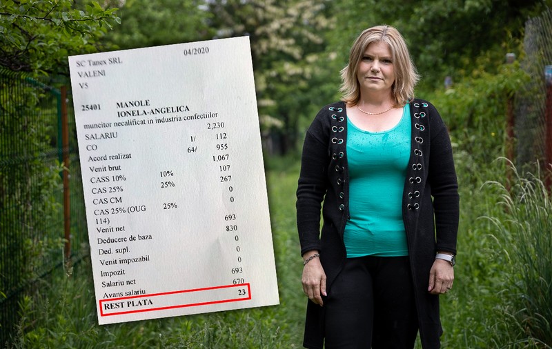 “Eu doar îmi vreau salariul înapoi”. Muncitoare necalificate în fabrica de confecții Tanex: plătite cu sume de până la 700 de lei pe lună și amenințate