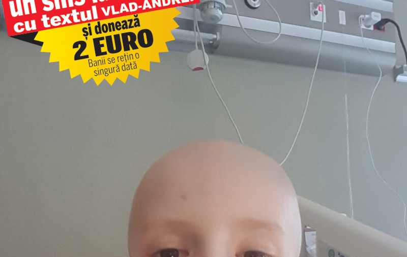 Testele au arătat că măduva lui Vlăduț s-a refăcut complet. Copilul bolnav de leucemie trebuie să continue tratamentul salvator în Turcia, pentru care are nevoie de 60.000 de euro