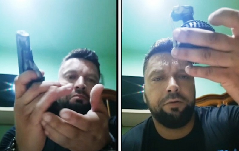 Interlopul Turcu, înarmat cu pistol și grenadă, îl amenință pe șeful IPJ Dâmbovița: „Aveți veste antiglonț?”