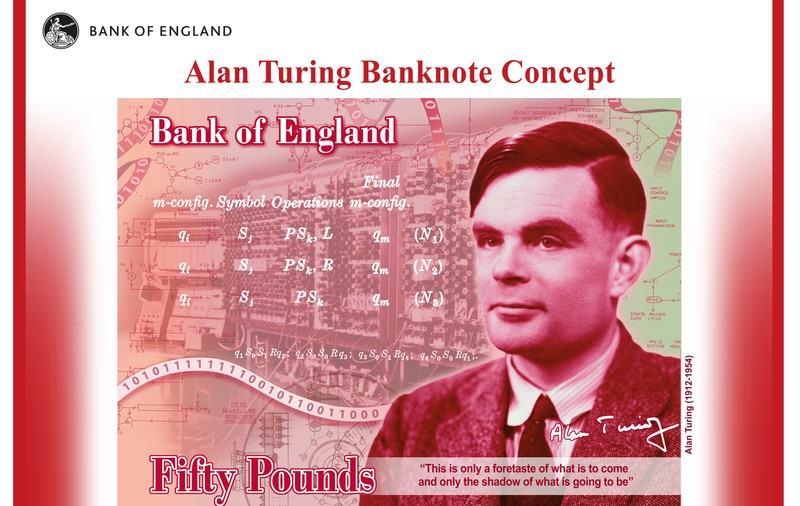 Matematicianul Alan Turing, noul chip de pe bancnota de 50 de lire sterline