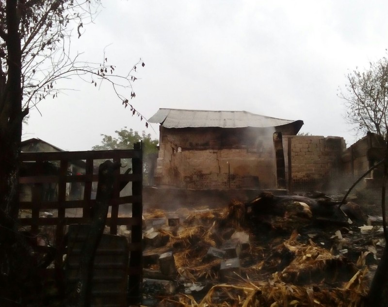 Incendiu de proporţii într-o comună din Olt! A muşcat-o calul în timp ce îl scotea din flăcări GALERIE FOTO