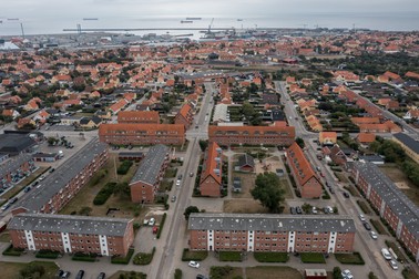 Cartier de blocuri în Skagen, unde locuiesc mulți români