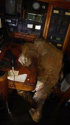 epa05184426 A handout picture provided by Barobo police station released on 28 February 2016 shows German national Manfred Fritz Bajorat body inside the radio room of the yacht that drifting in the seas off Barobo town in Surigao del Sur province, Philippines, 27 February 2016. A German national was found dead inside a drifting yacht in the southern Philippines, police said. The man was identified to be Manfred Fritz Bajorat of Germany, based on documents recovered from the yacht, police investigator Val Warren Polancos said. Fishermen found the decomposing body inside the radio room of the yacht that was floating in the seas off Barobo town in Surigao del Sur province, 877 kilometres south of Manila, he added. Authorities were still determining the cause of the death, and have been in touch with the German Embassy for more information about the man. EPA/BAROBO POLICE / HANDOUT EDITORS PLEASE NOTE GRAPHIC CONTENT HANDOUT EDITORIAL USE ONLY/NO SALES