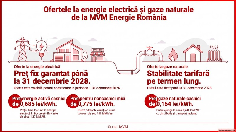 Oferte energie și gaze naturale. Infografic realizat cu ajutorul Inteligenței Artificiale