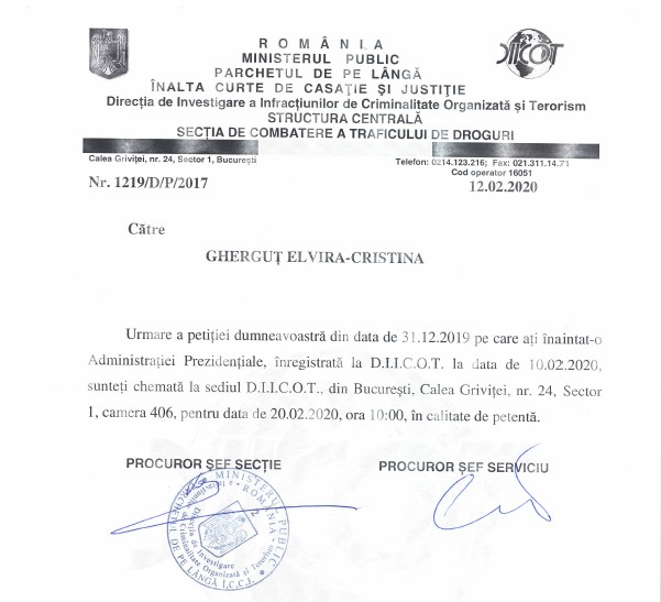 Citația de la DIICOT