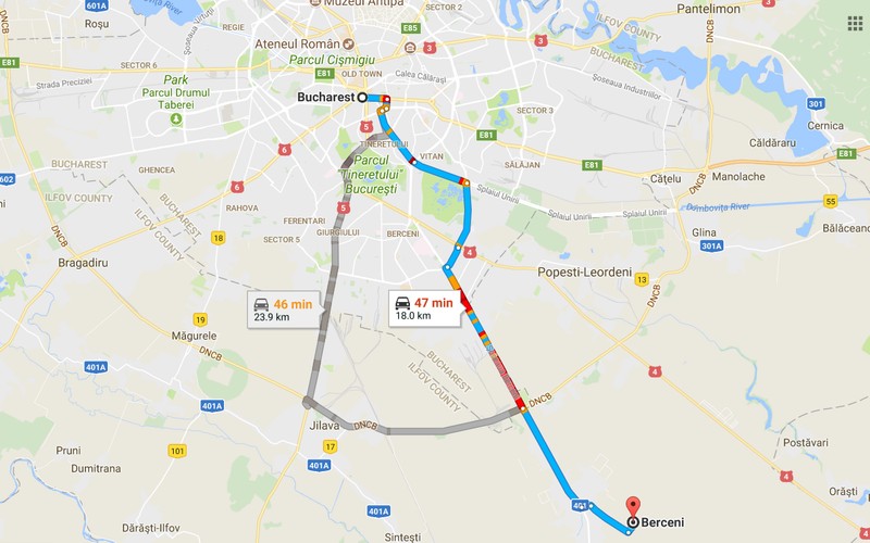 Hartă București-Berceni