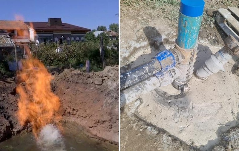 Punga de gaze care ardea în curtea unui localnic din Dolj a fost astupată. Primar: „Au eșuat primele două încercări, dar acum e în regulă”