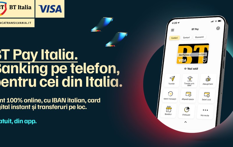 Card digital instant, pe telefon, pentru clienții din Italia ai Băncii Transilvania. De ce alte beneficii se pot bucura?