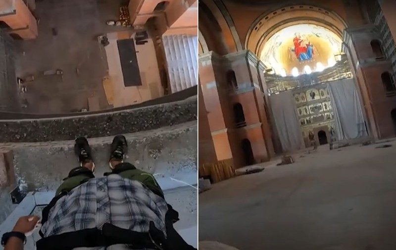 Salt cu parașuta în Catedrala Mântuirii Neamului, viral pe internet. BOR cere anchetă, Poliția spune că n-a primit nicio sesizare