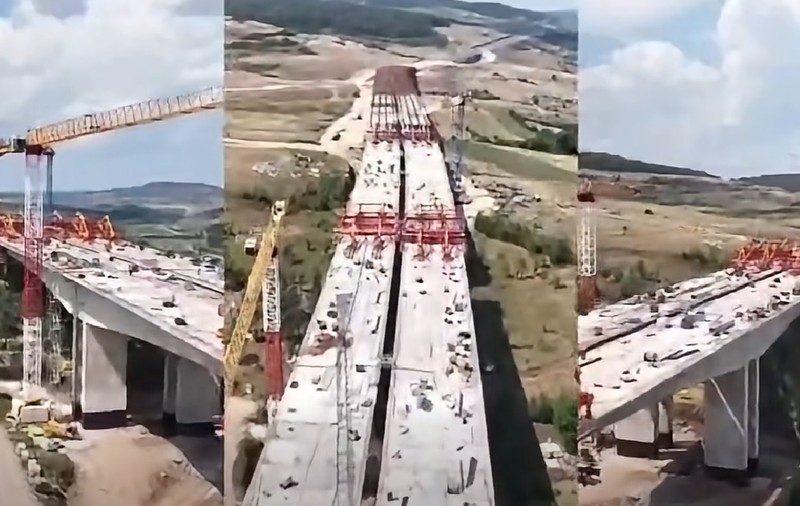 Stadiul lucrărilor la viaductele Topa Mică și Nădășelu de 3,2 kilometri din Autostrada A3 Transilvania: Mai sunt de montat 48 de grinzi