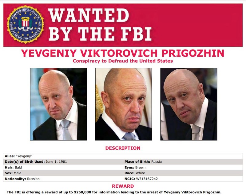 Evgheni Prigojin, căutat de FBI pentru rolul jucat în tentativa de influențare a alegerilor din 2016 | Foto: FBI