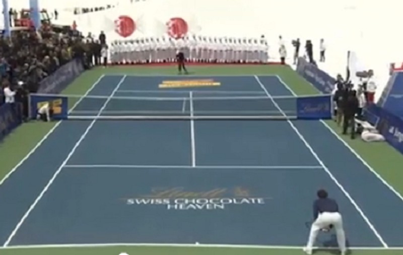 VIDEO / Roger Federer și Lindsay Vonn au jucat tenis în vârf de munte!