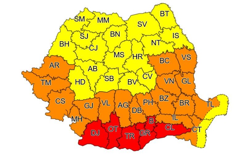 Cod roșu de caniculă în București și alte 5 județe din sudul țării. La cât vor ajunge temperaturile