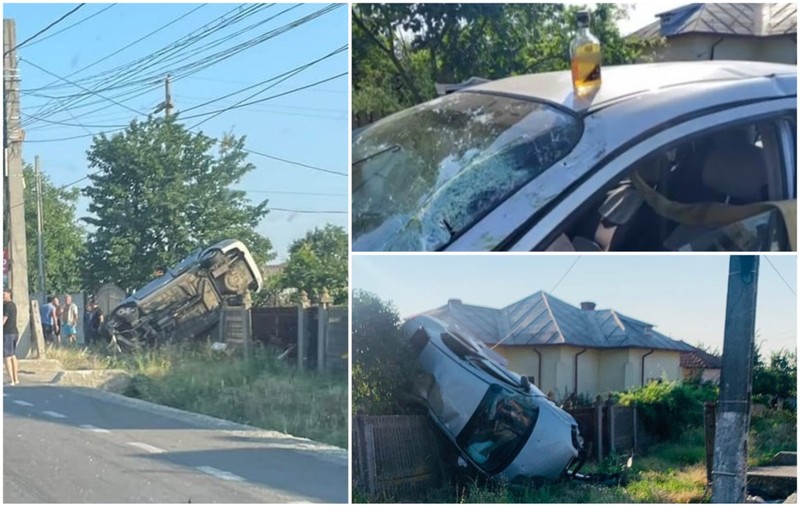 Un medic beat care se ducea la spital să intre în gardă s-a urcat cu mașina pe un gard, la Brădești, în Dolj
