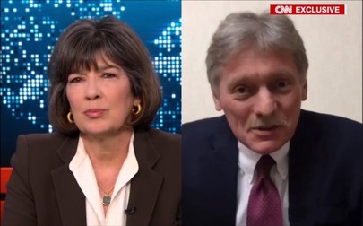 Dmitri Peskov, purtătorul de cuvânt al Kremlinului , intervat pentru CNN de vedeta postului, Christiane Amanpour