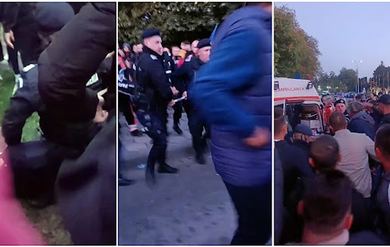 Protest anti-COVID la Rădăuți. Jandarmii au folosit gaze lacrimogene, iar un adolescent a fost transportat la spital