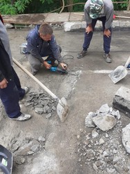 Podul a fost decopertat cu o bormașină