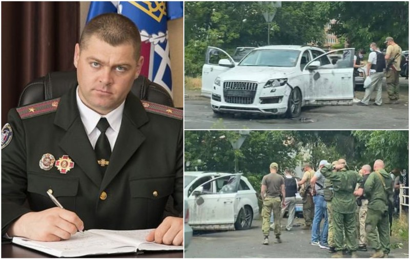 Bolidul de lux al unui comandant ucrainean de penitenciar din Herson, care colabora cu ocupanții ruși, a sărit în aer pe stradă