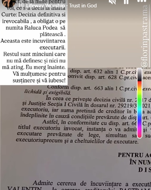 Brigitte Pastramă a câștigat procesul cu Raluca Podea. Prima reacție a soției lui Florin Pastramă. „Aceasta este încuviințarea executării. Restul sunt minciuni”