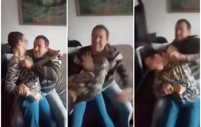 Imagini revoltătoare! Băiat de 12 ani, lovit de tată cu pumnii în față. Mama a filmat agresiunea