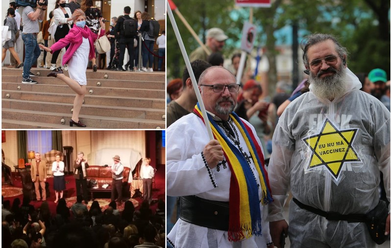 Muzica democrației în prima seară de relaxare: piesa de la Teatrul Național și protestele de la Universitate
