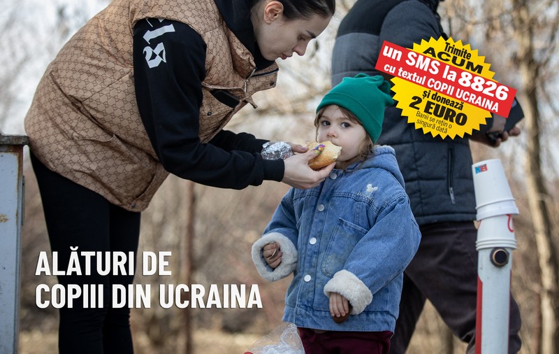 „Alături de copiii din Ucraina”. Dasha a fugit din calea bombelor rusești, iar în România a primit, de ziua ei, cel mai frumos dar: un tort, o mică petrecere și urări în trei limbi