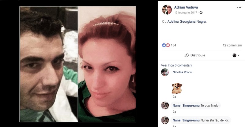 Adrian Văduva și iubitul Adelinei Georgiana Negru