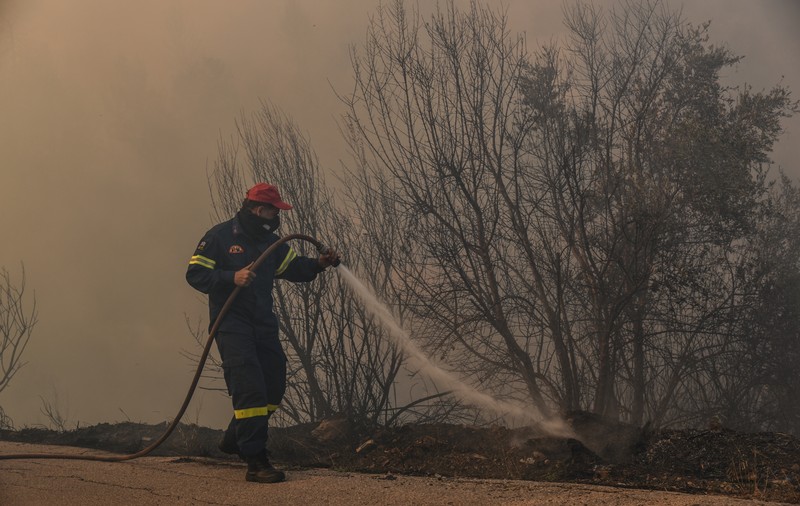 Evacuări în insula Evia din Grecia, din cauza incendiilor de pădure. 250 de pompieri şi 62 de autospeciale, în lupta cu flăcările