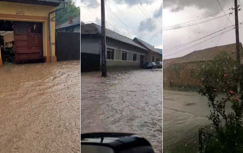 Noi inundații în Caraș-Severin - VIDEO. Vestul țării, vizat de un cod portocaliu de ploi abundente