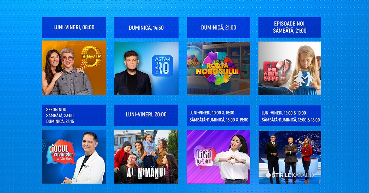 emisiunile postului de televiziune Kanal d