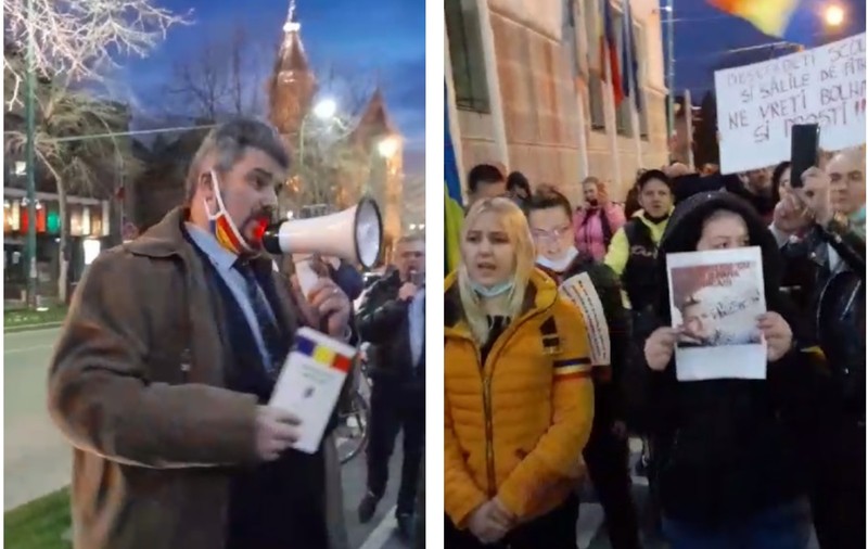 Protest faţă de restricţiile din Timişoara. Se cer ridicarea carantinei şi demisia primarului Dominic Fritz