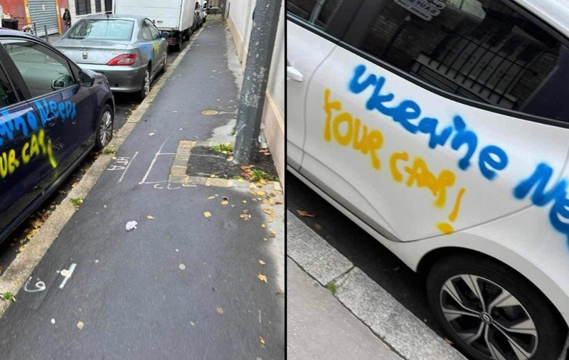 Zeci de mașini, vandalizate în Franța cu un slogan misterios: „Ucraina are nevoie de mașina ta!”