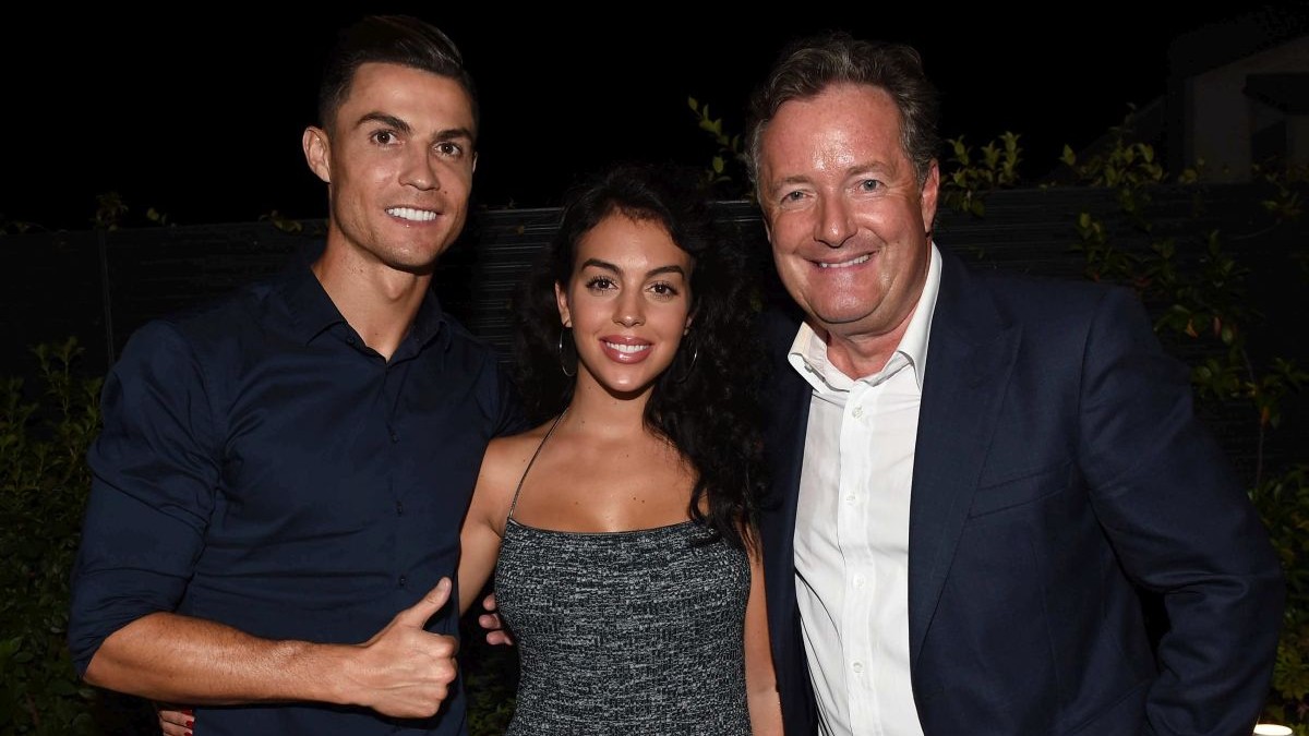 TURIN, ITALY - SEPTEMBER 12: Cristiano Ronaldo, Georgina Rodriguez and Piers Morgan celebrate the launch of new CR7 Play It Cool with friends and family on September 12, 2019 in Turin, Italy. (Photo by Tullio M. Puglia/Getty Images for CR7 Play It Cool)