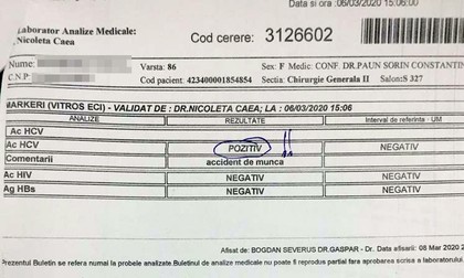Pacienta în vârstă de 86 de ani are hepatită C, arată documentele medicale