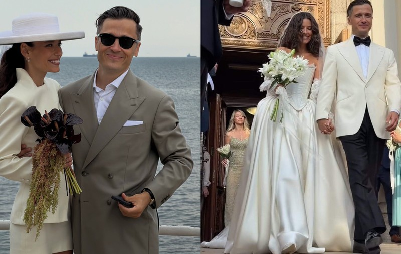 Imagini de la nunta lui Alice Peneacă și Dragos Caliminte. Petrecerea a avut loc în aer liber, iar mireasa a schimbat două rochii