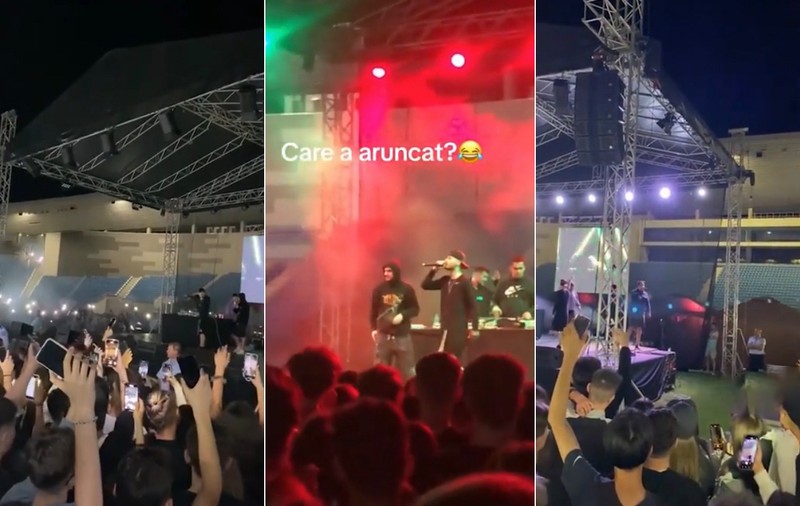 VIDEO. Înjurături, obiecte aruncate pe scenă și limbaj suburban la concertul de 100.000 de lei plătit de Primăria Târgu Jiu pentru absolvenții de liceu