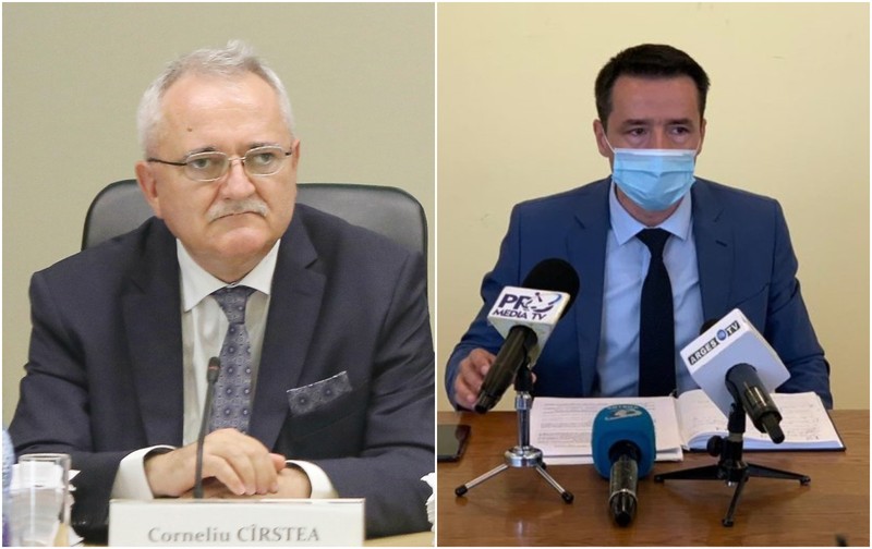 Subprefectul Corneliu Cîrstea și prefectul Emanuel Soare