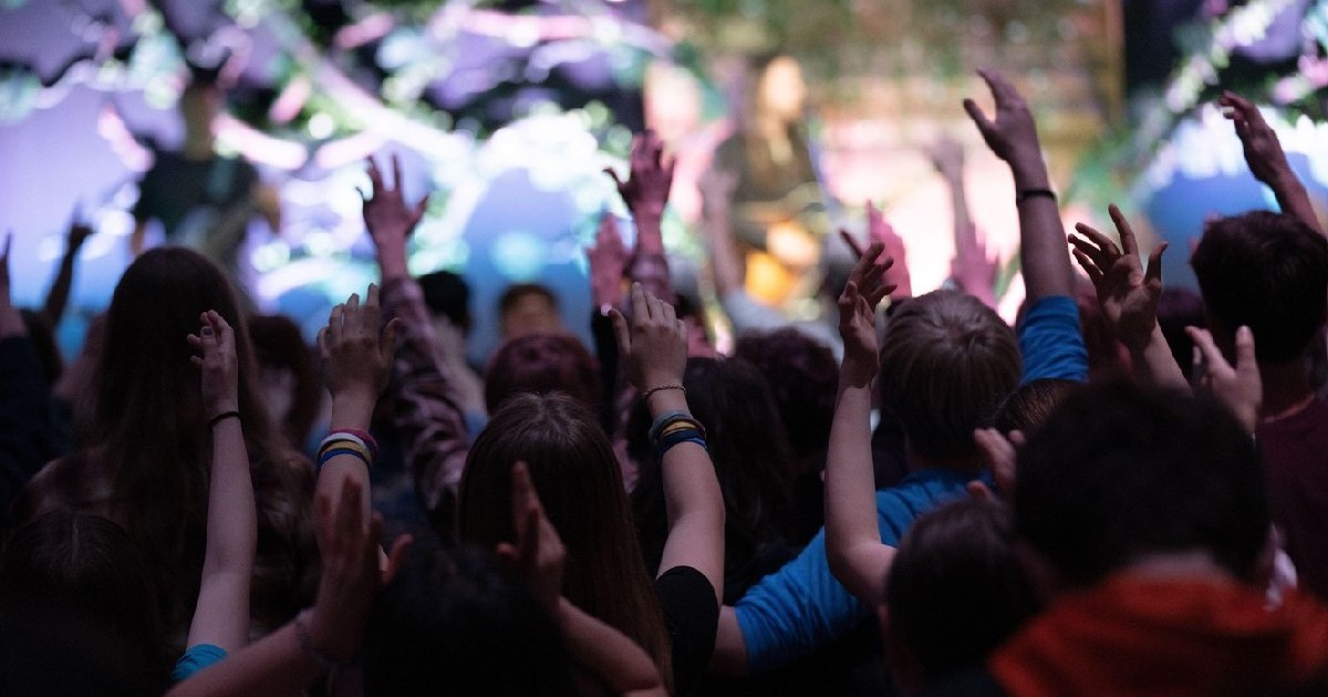 Mulțimea aplaudă la un concert