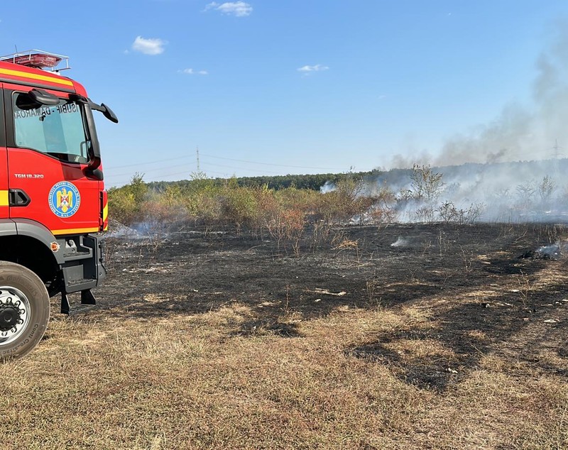 Incendii de vegetație lângă București, 350.000 mp afectați. ISU: „Focul s-a extins din cauza vântului”