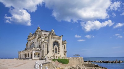 Beautiful,Summer,Landscape,With,Old,Casino,,Symbol,Of,The,Constanta